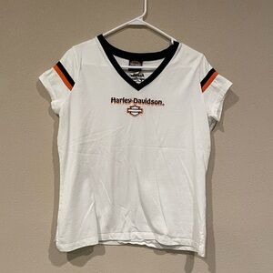 Harley-Davidson Kids White Tee with Black and Orange Accents